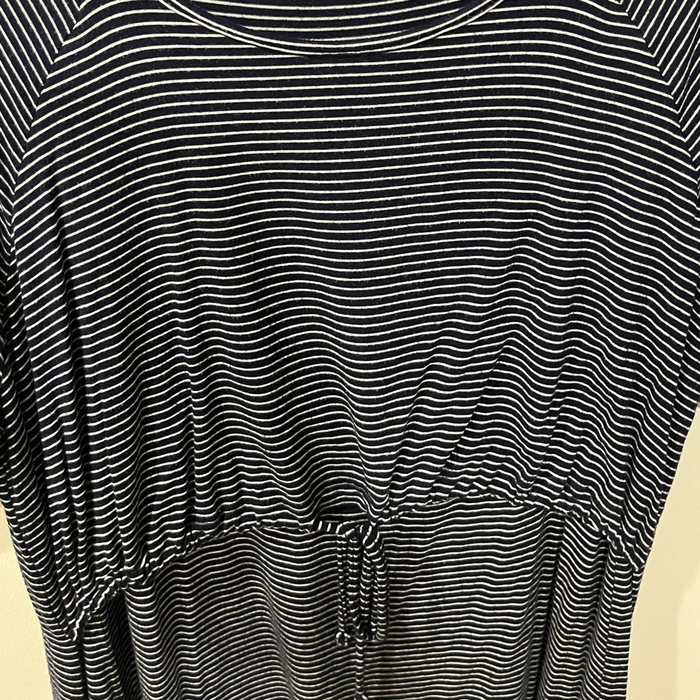 Latched Mama Black and White Striped Maternity/Nursing Dress - Picture 3 of 8